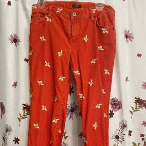 Vintage J-Crew Orange Bumble-Bee Corduroy Pants